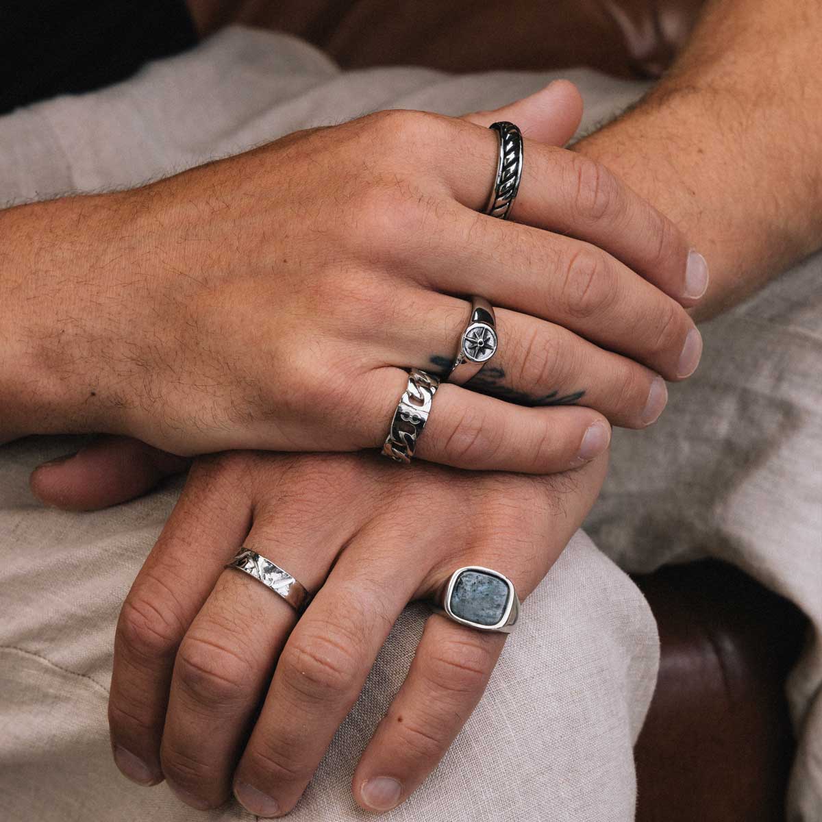 Square Black Spectrolite Ring - Image 5